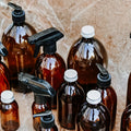 Amber Glass Bottle with spray pump