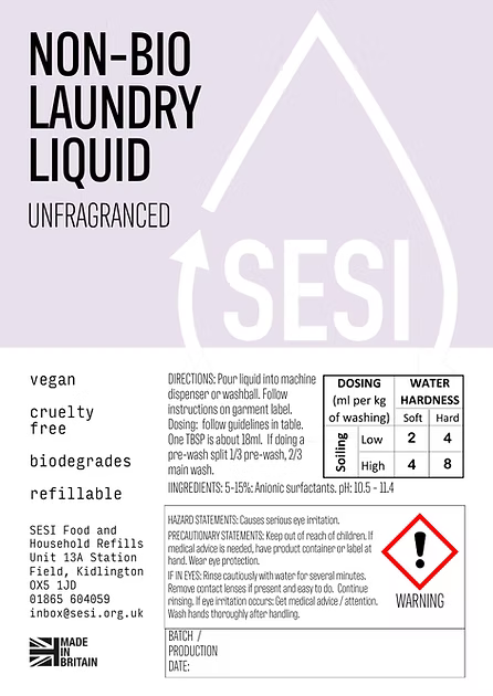 Non Bio Laundry Liquid - refill